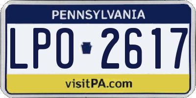 PA license plate LPO2617