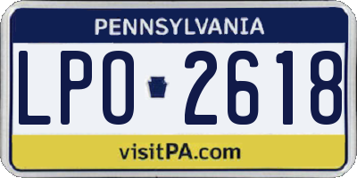 PA license plate LPO2618
