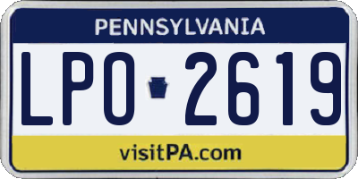 PA license plate LPO2619
