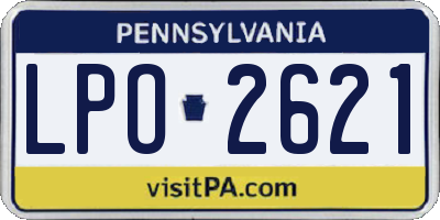 PA license plate LPO2621