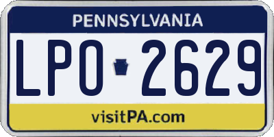PA license plate LPO2629