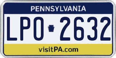 PA license plate LPO2632