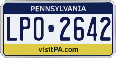 PA license plate LPO2642