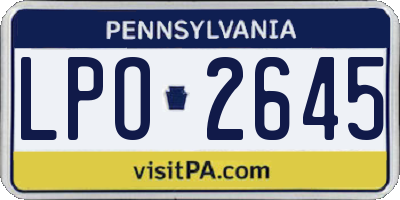 PA license plate LPO2645