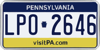 PA license plate LPO2646