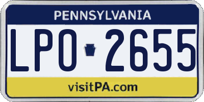 PA license plate LPO2655