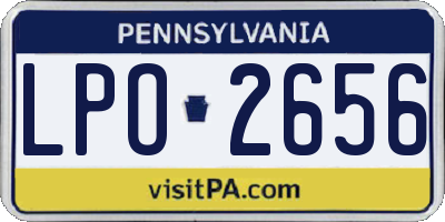 PA license plate LPO2656