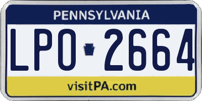 PA license plate LPO2664