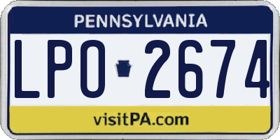 PA license plate LPO2674