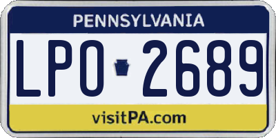 PA license plate LPO2689