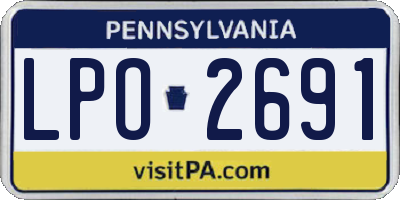 PA license plate LPO2691