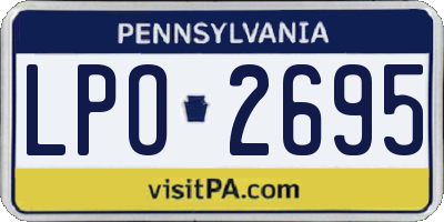 PA license plate LPO2695
