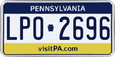 PA license plate LPO2696