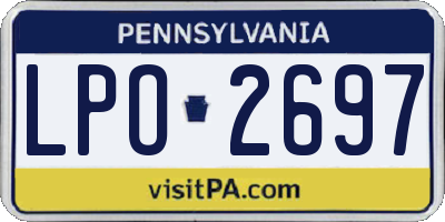 PA license plate LPO2697