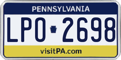 PA license plate LPO2698