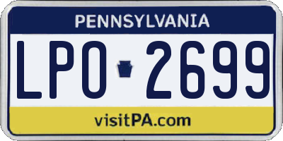 PA license plate LPO2699