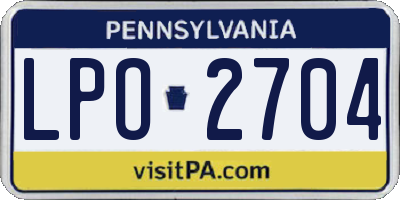 PA license plate LPO2704