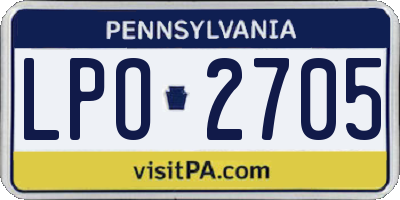 PA license plate LPO2705