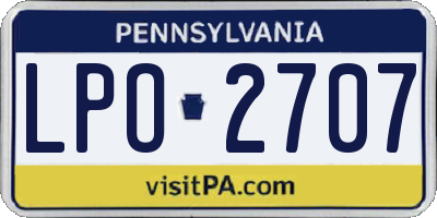 PA license plate LPO2707
