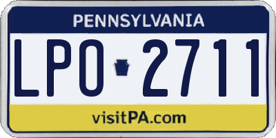 PA license plate LPO2711