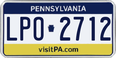 PA license plate LPO2712