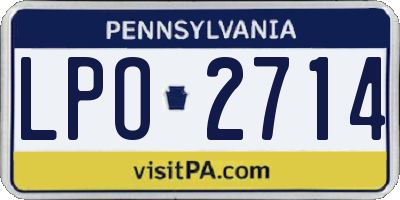 PA license plate LPO2714