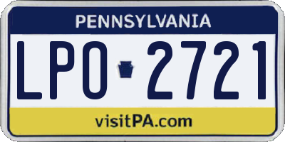 PA license plate LPO2721