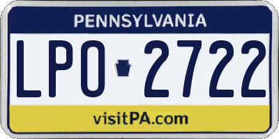 PA license plate LPO2722