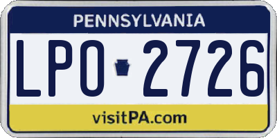 PA license plate LPO2726
