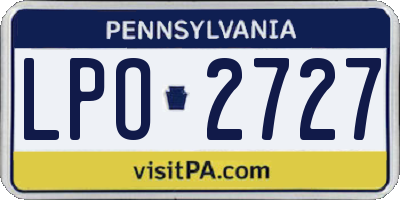 PA license plate LPO2727