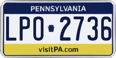 PA license plate LPO2736