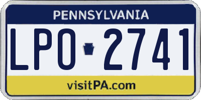 PA license plate LPO2741