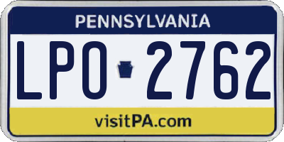 PA license plate LPO2762