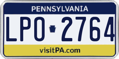 PA license plate LPO2764