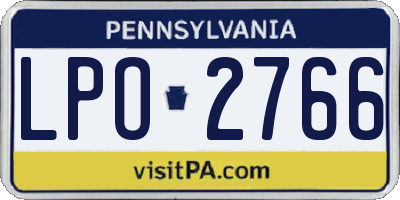 PA license plate LPO2766