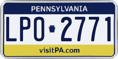 PA license plate LPO2771