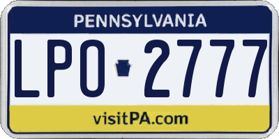 PA license plate LPO2777