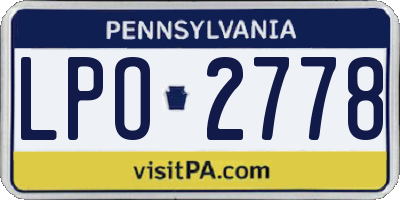 PA license plate LPO2778