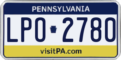 PA license plate LPO2780