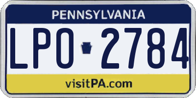 PA license plate LPO2784