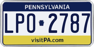 PA license plate LPO2787