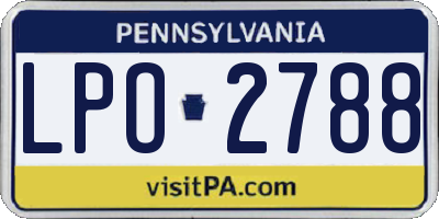 PA license plate LPO2788