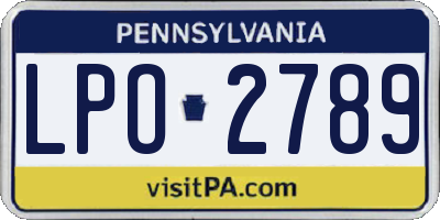 PA license plate LPO2789