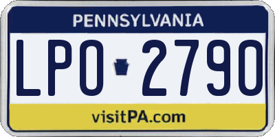 PA license plate LPO2790