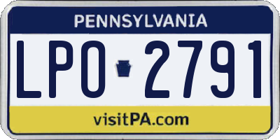 PA license plate LPO2791