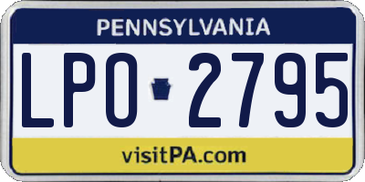 PA license plate LPO2795