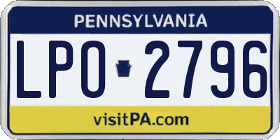 PA license plate LPO2796
