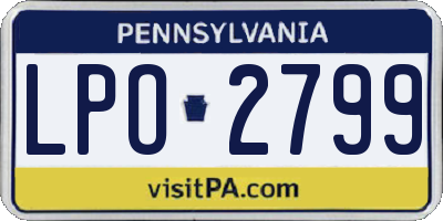 PA license plate LPO2799