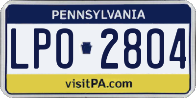PA license plate LPO2804