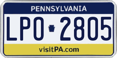 PA license plate LPO2805